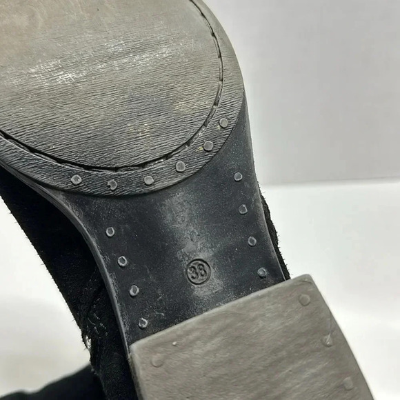 Miz Mooz New York Suede Ankle Boots Booties Side Zip Black Size 38 7.5 8 - Picture 10 of 14